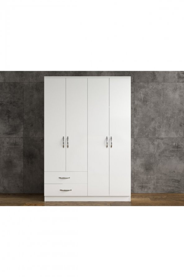 Bieno 4 Kapak 2 Çekmeceli Gardırop - Resim 2