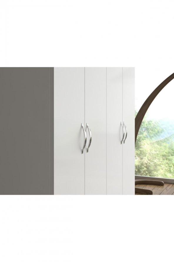 Bieno 4 Kapak 2 Çekmeceli Gardırop - Resim 4