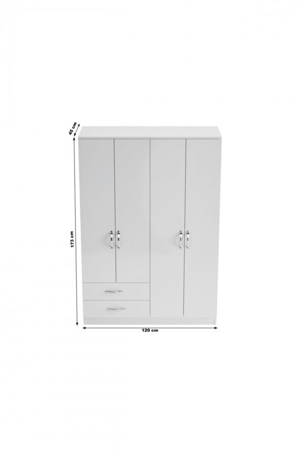 Bieno 4 Kapak 2 Çekmeceli Gardırop - Resim 6