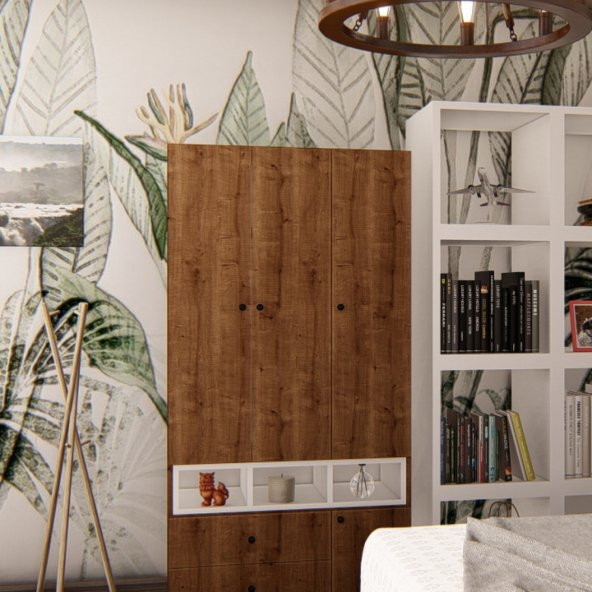 Fatih Dört Kapaklı İki Çekmeceli Gar- (Afzelia - Beyaz) ürün görseli