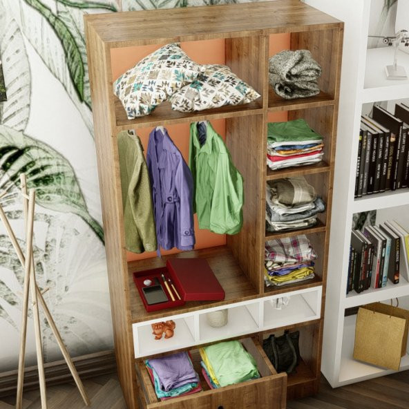 Ünüvar Konsept Fatih Dört Kapaklı İki Çekmeceli Gar(Afzelia Beyaz) - Resim 2