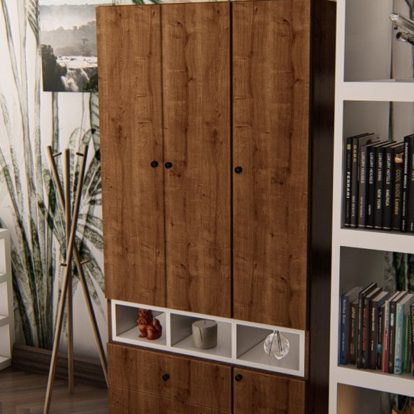 Ünüvar Konsept Fatih Dört Kapaklı İki Çekmeceli Gar(Afzelia Beyaz) - Resim 4