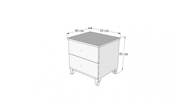 İki Çekmeceli Lüx Komodin - Beyaz k1 - Resim 5