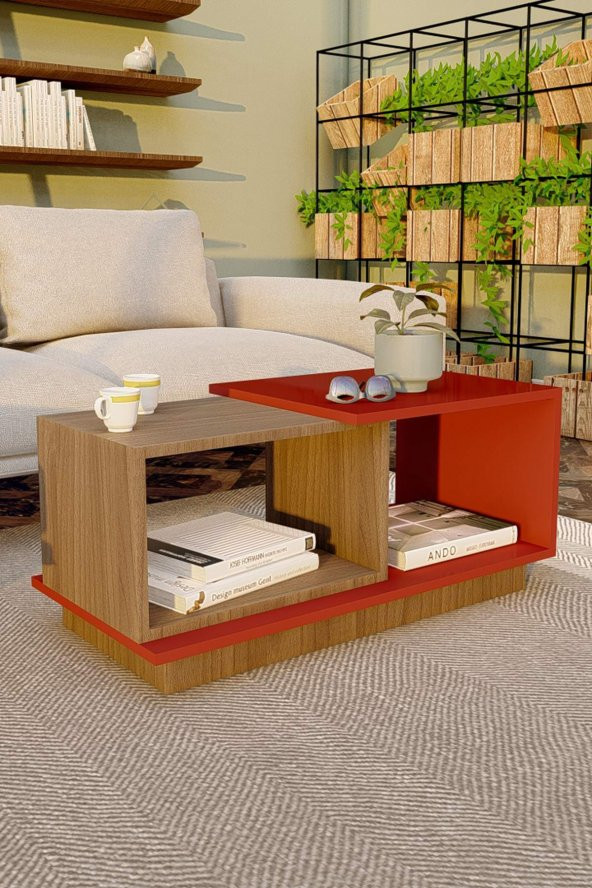 Dekoratif Orta Sehpa Ceviz-Beyaz - 3