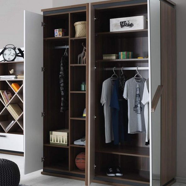 RENGARENK Next 3 Kapaklı  Gardrop - Resim 4