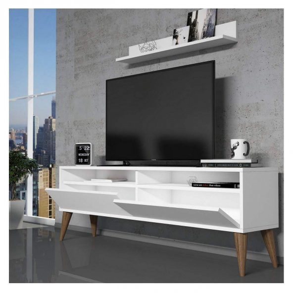 TV Ünitesi ve Orta Sehpa Takımı - Beyaz - 2