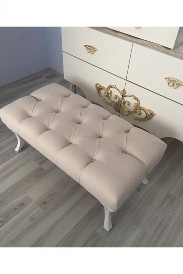 Kozan Puf & Benç 45*90-Pls Ayak Silenebilir Kumaş Krem K1 - 5