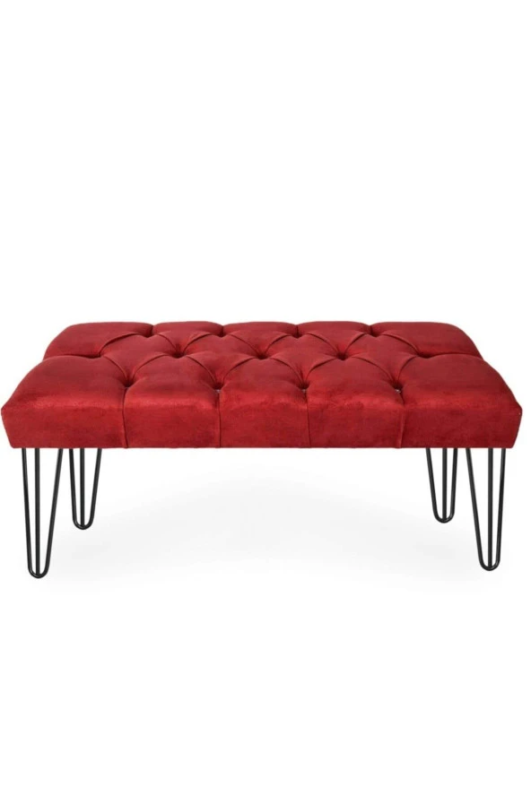Westface Puf & Benç 45x90-Metal Siyah Ayak Silenebilir Kumaş Bordo K1