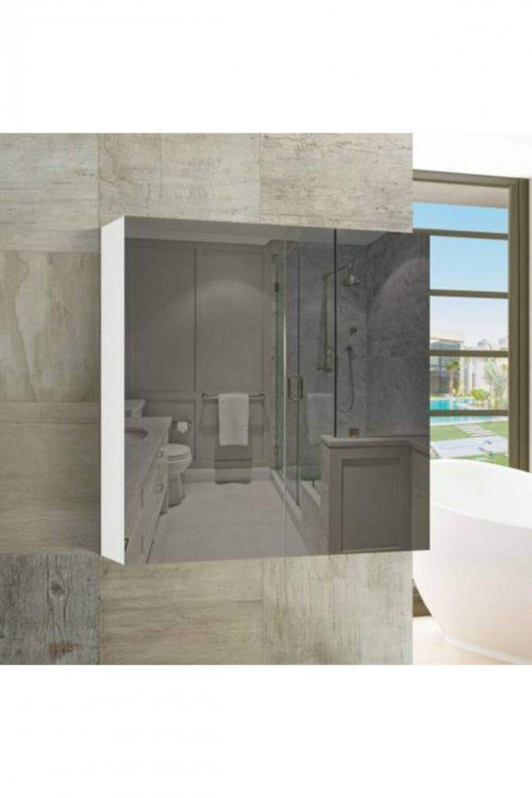 Home Lavabo Dolabı Aynalı Lavabo Dolabı Banyo Dolabı Raflı Dolap Ars 6060