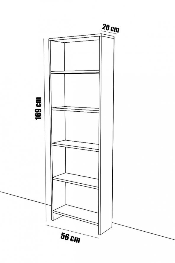 Ünüvar Konsept Emre 5 Raflı Kitaplık - Resim 3