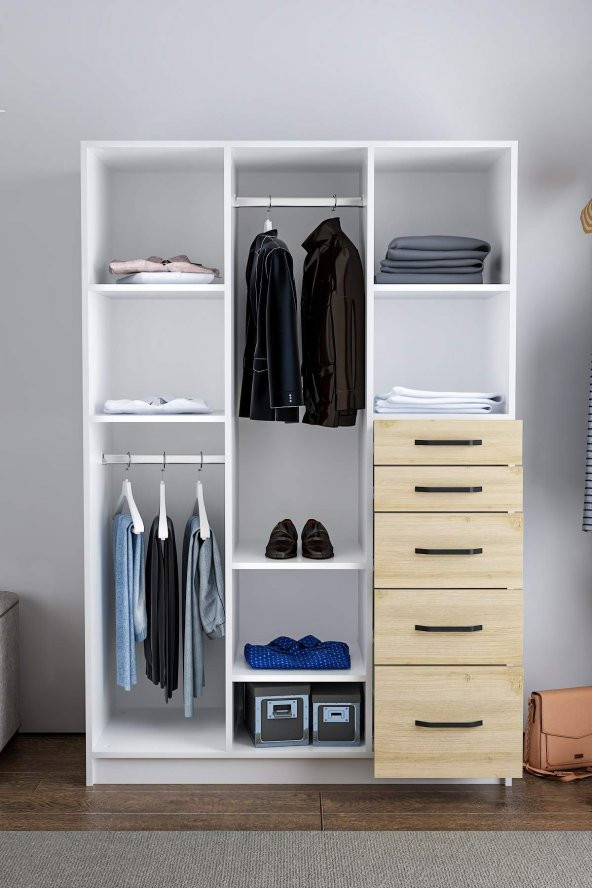 Ünüvar Konsept 3 Kapaklı 5 Çekmeceli Gardırop - Resim 4