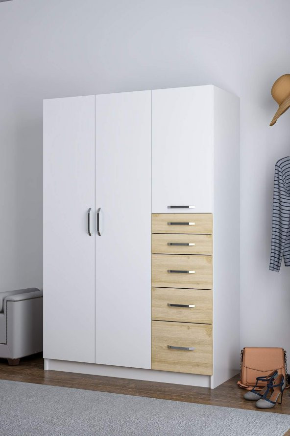 Ünüvar Konsept 3 Kapaklı 5 Çekmeceli Gardırop - Resim 6