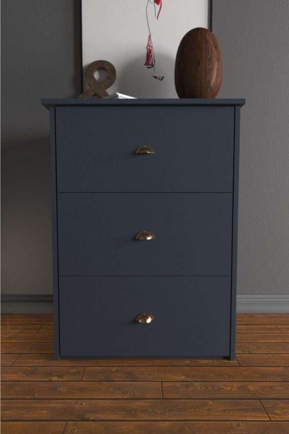 Retro 3 Çekmeceli Şifonyer Mobu Concept ürün görseli