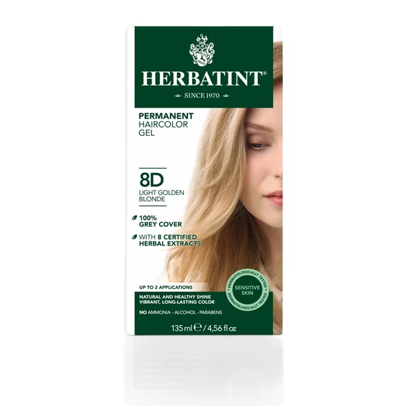 Herbatint 8D Blond Clair Dore Açık Altın Sarısı Saç Boyası 150ml.