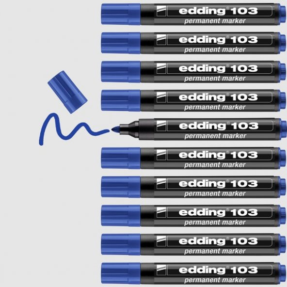 Eddıng 103 Permanent Markör Mavi (10 lu)