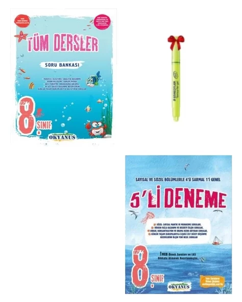 LGS 8.Sınıf Tüm Dersler Soru Bankası ve 5'li Genel Deneme ürün görseli
