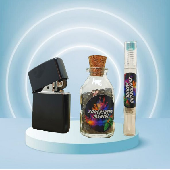 Supertrend Mentol Topu Yaban Mersini Aromalı 1000 Adet 1 Aplikatör + Zippo Çakmak