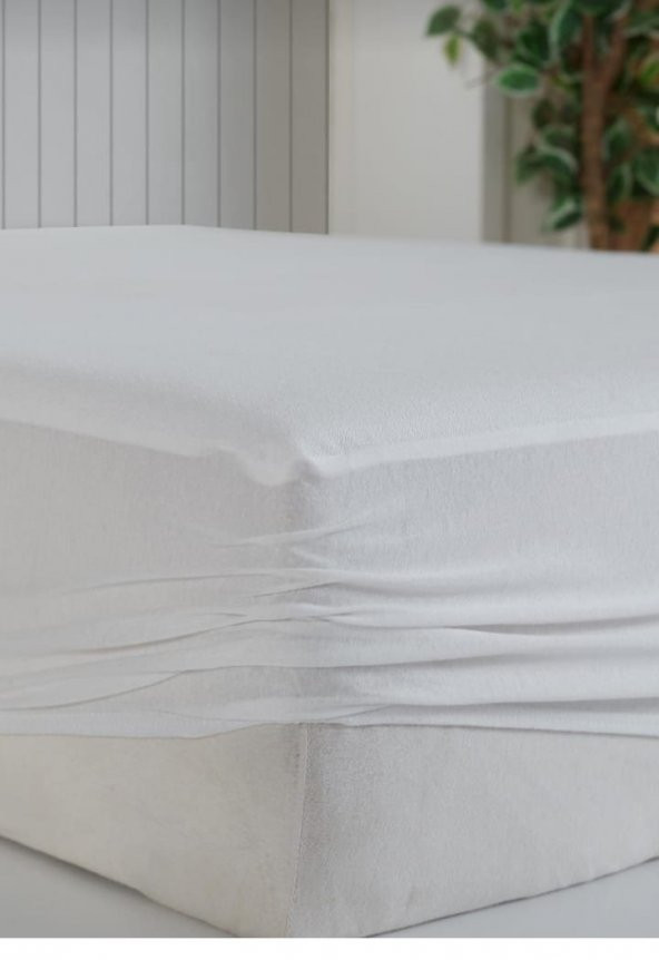 PAMUKLU BEYAZ FITTED ÇİFT KİŞİLİK SIVI GEÇİRMEZ ALEZ YATAK KORUYUCU TULUM