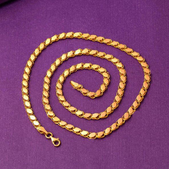 Pul 8 Ayar Altın Zincir - 50 cm - Resim 3