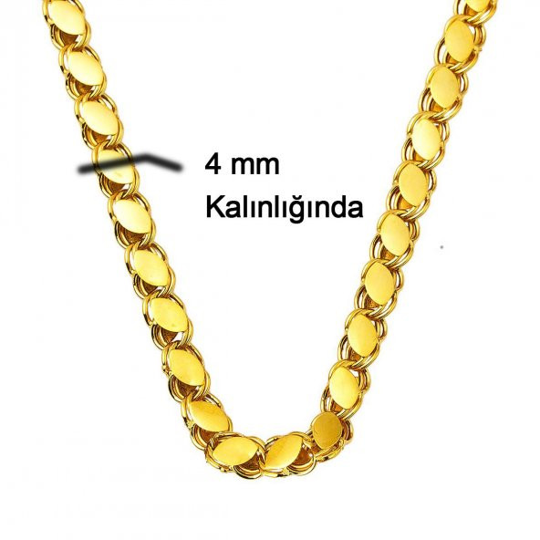 Pul 8 Ayar Altın Zincir - 50 cm - Resim 5