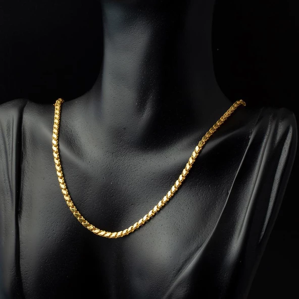 Pullu 14 Ayar Altın Zincir - 55 cm - Resim 2