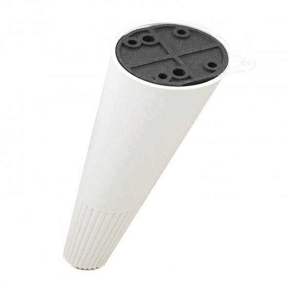 Beyaz Açılı Konik Ayak Mobilya Baza Koltuk Puf Ayağı 12 cm - 2
