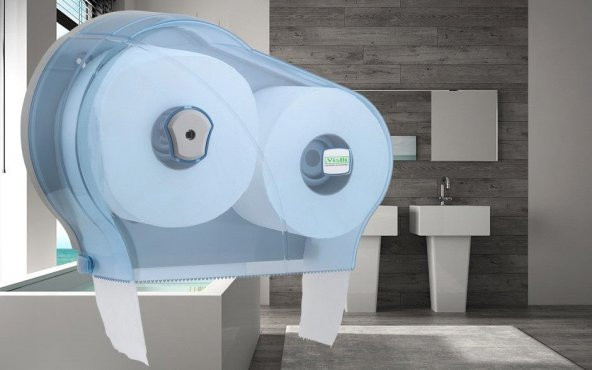 Vialli Dmj1t Double Mini Jumbo Tuvalet Kağıdı Dispenseri No-stop- Şeffaf