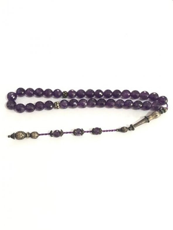 OSMANLI SARAYI AMATİST 8MM GÜMÜŞ TESBİH F (1)