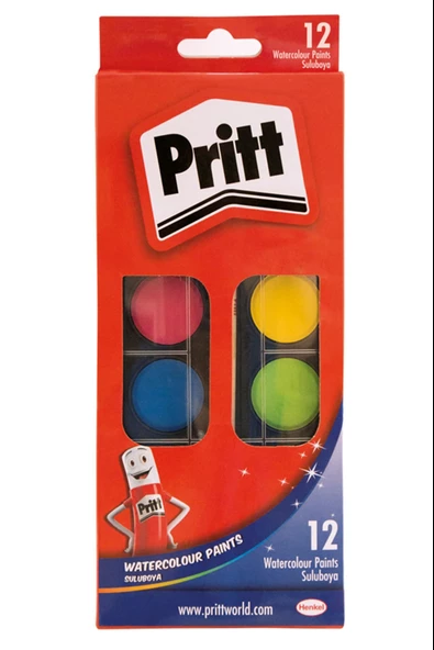 Pritt 12 Renk Suluboya Büyük Tablet