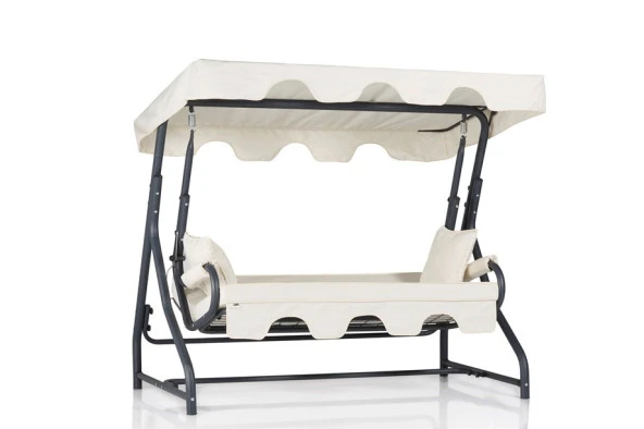 Erinöz Olea 3 Kişilik Bahçe Balkon Teras Salıncağı - Ekru - 2