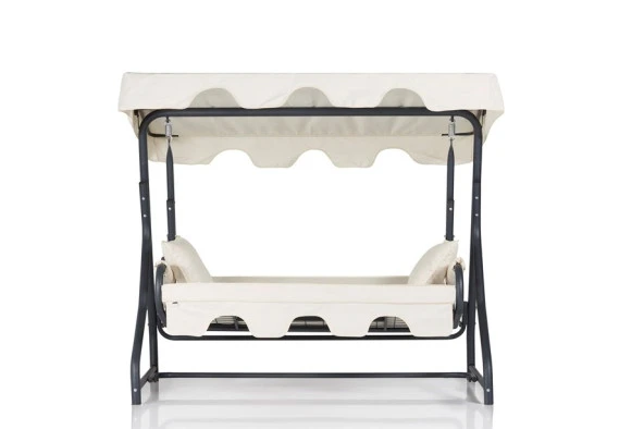 Erinöz Olea 3 Kişilik Bahçe Balkon Teras Salıncağı - Ekru - 4