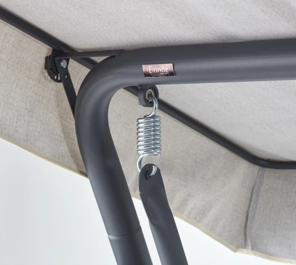 Salvia 3 Kişilik Yatarlı Bahçe Salıncağı Balkon Teras Salıncak - Kırçıllı Gri - 5