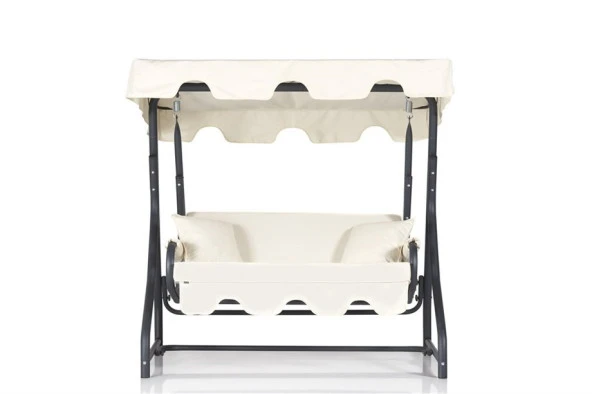 Erinöz Morus 2 Kişilik Bahçe Balkon Teras Salıncağı - Ekru - 2