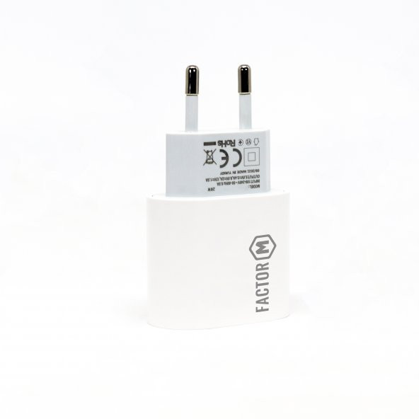 Factor M PD20W Quick Charger 20W­ Type-C to Type-C 2M Kablolu Şarj Set Beyaz - 3