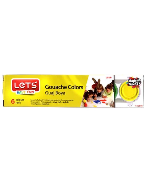 Lets 6 Renk Guaj Boya 6x25 ml