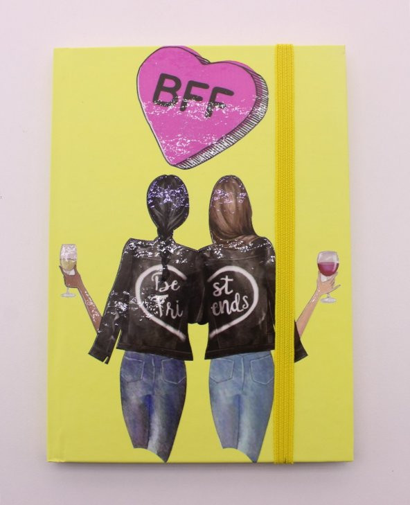 Lastikli Noktalı Sert Kapak Best Friend Defter - 4