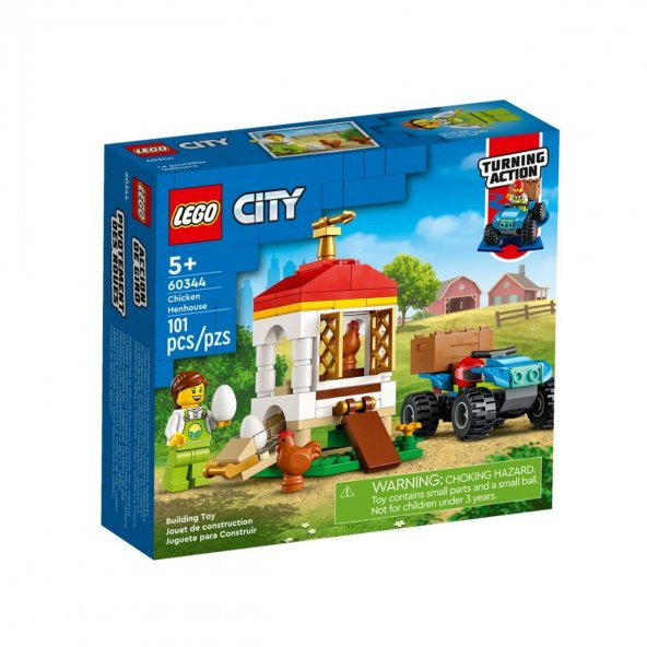 60344 Lego City - Tavuk Kümesi, 101 parça, +5 yaş