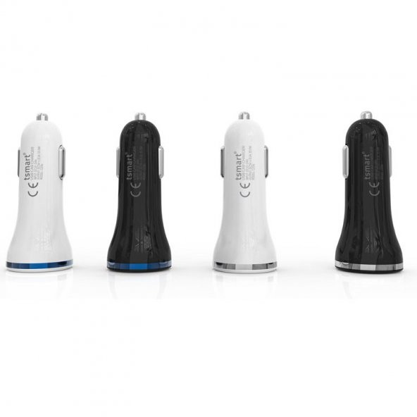 Tsmart iPhone Şarj Kablolu 2 USB iPhone 3,1A Araç Şarj Seti Beyaz TS-A24 - 3