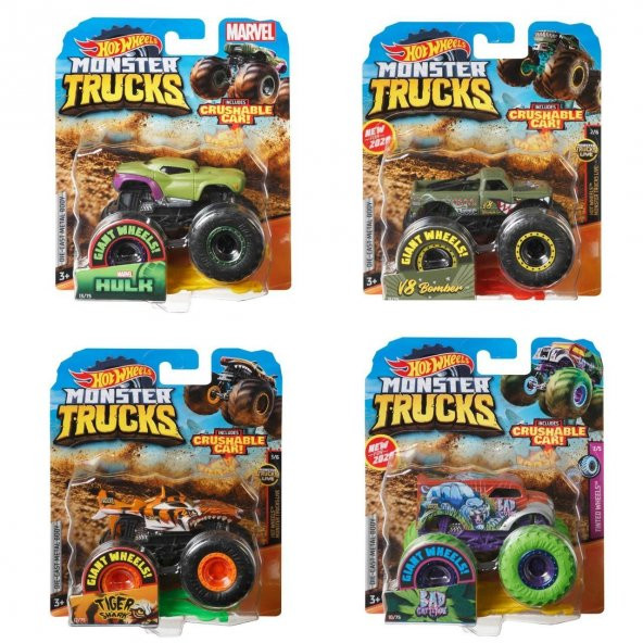 FYJ44 Hot Wheels, Monster Trucks 1:64 Arabalar - 3