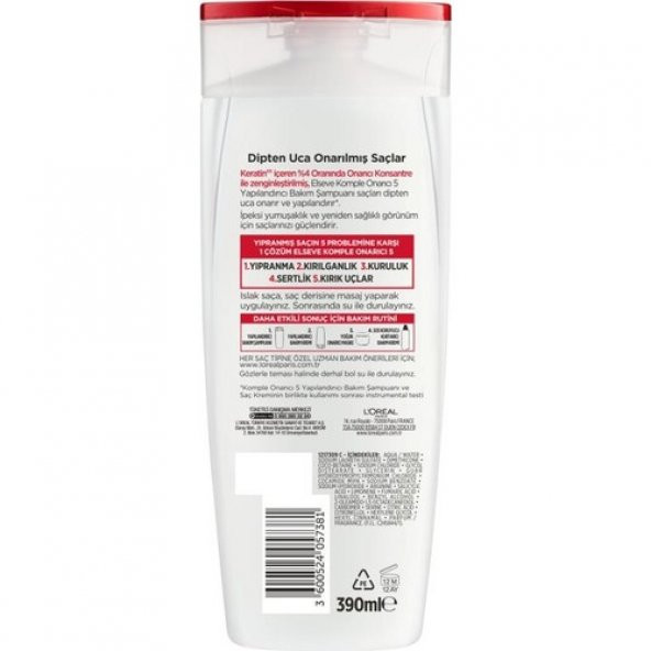 Loreal Paris Loréal Paris Elseve Komple Onarıcı 5 Yapılandırıcı Bakım Şampuanı 390 ml - 2