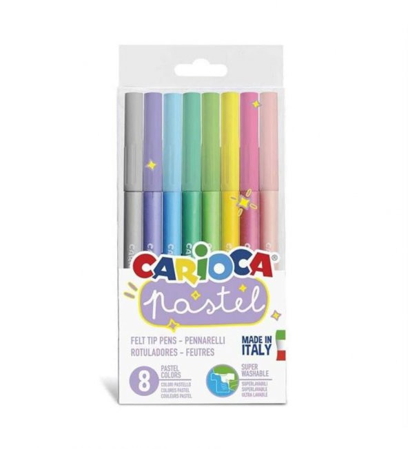Carioca Keçeli Boya Kalemi Yıkanabilir Pastel Süper 8 Lİ 43032