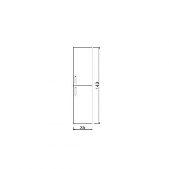 Denko Terra 60 cm MDF Beyaz Banyo Dolabı Takımı ve Boy Dolabı - 4