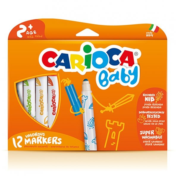 Carioca Keçeli Boya Kalemi Jumbo Bebek Süper Yıkanabilir 12 Li 42814