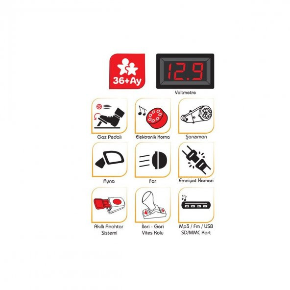 05 280 Pilsan Tery Bery Akülü 12 Volt Uzaktan Kumandalı Araba / +3 yaş - 5