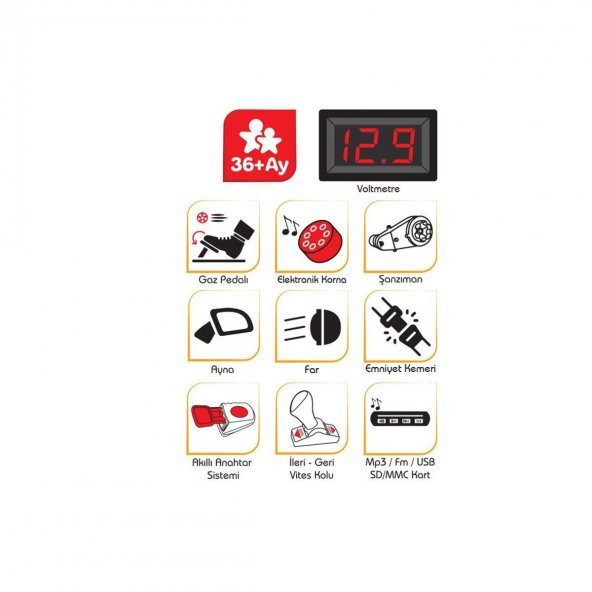 05 280 Pilsan Tery Bery Akülü 12 Volt Uzaktan Kumandalı Araba / +3 yaş - 10