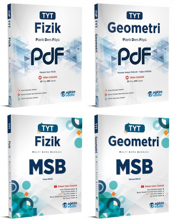 Eğitim Vadisi Tyt Fizik + Geometri Pdf + Msb Seti 4 Kitap 2023