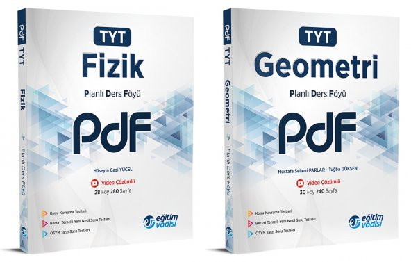 Eğitim Vadisi Tyt Fizik + Geometri Pdf Planlı Ders Föyü Seti 2 Kitap 2023