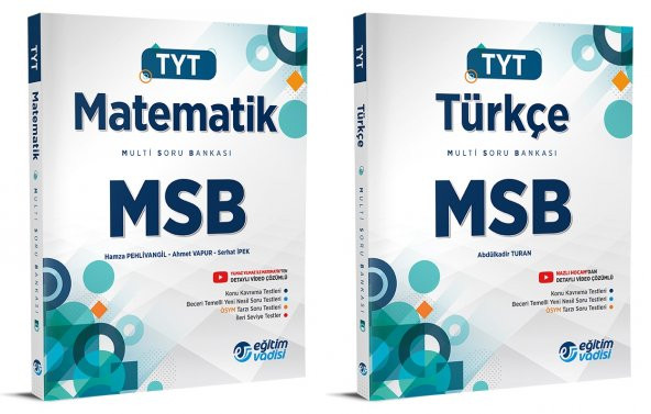 Eğitim Vadisi Tyt Matematik + Türkçe Msb Multi Soru Bankası Seti 2 Kitap 2023