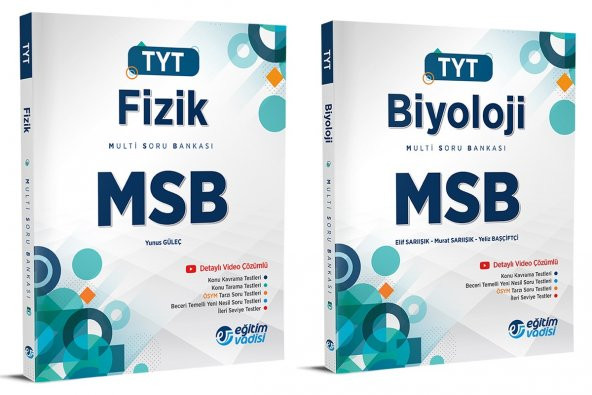 Eğitim Vadisi Tyt Fizik + Biyoloji Msb Multi Soru Bankası Seti 2 Kitap 2023