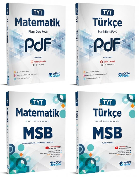 Eğitim Vadisi Tyt Matematik + Türkçe Pdf + Msb Seti 4 Kitap 2023